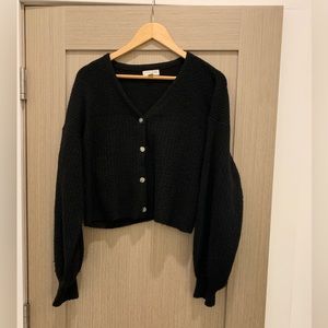Topshop Cropped Cardigan, L, black